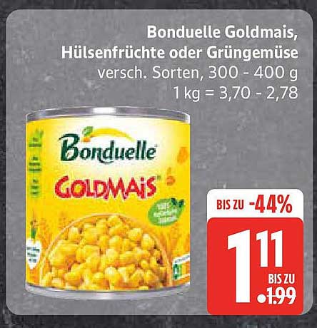 Bonduelle Goldmais, Hülsenfrüchte oder Gemüse, 300 - 400 g