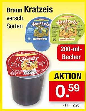 Braun Kratzeis verschiedene Sorten 200-ml Becher