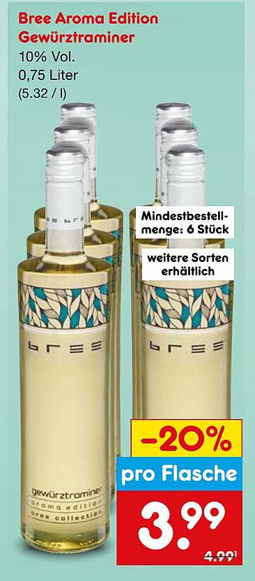 Bree Aroma Edition Gewürztraminer 0,75 Liter