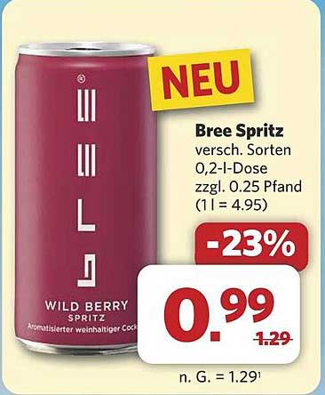 Bree Spritz Wild Berry, 0,2-l-Dose, neu!