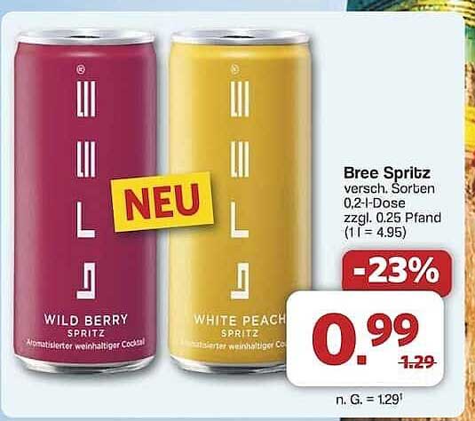 Bree Spritz - Wild Berry und White Peach 0,2 l Dose