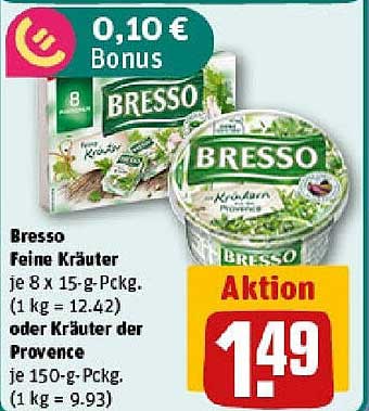 Bresso Feine Kräuter 8 x 15-g-Päckchen oder Kräuter der Provence 150-g-Becher