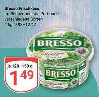 Bresso Frischkäse im Becher oder als Portionen - verschiedene Sorten