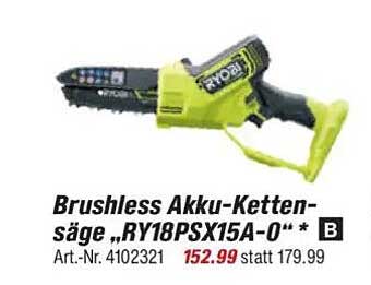 Brushless Akku-Kettensäge „RY18PSX15A-0“