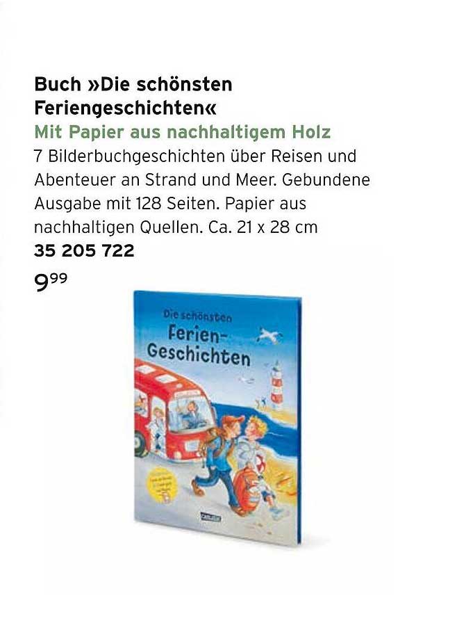 Buch »Die schönsten Feriengeschichten« mit Papier aus nachhaltigem Holz