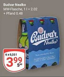 Budvar Nealko 6 x 0,33l - Erfrischender Genuss ohne Alkohol