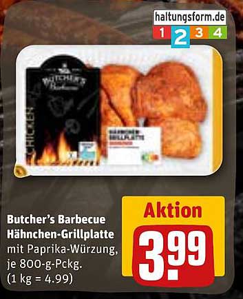 Butcher's Barbecue Hähnchen-Grillplatte mit Paprika-Würzung, je 800-g-Pckg.
