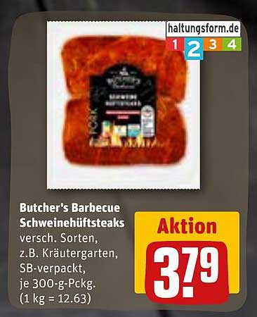 Butcher's Barbecue Schweinehüftsteaks - Verschiedene Sorten