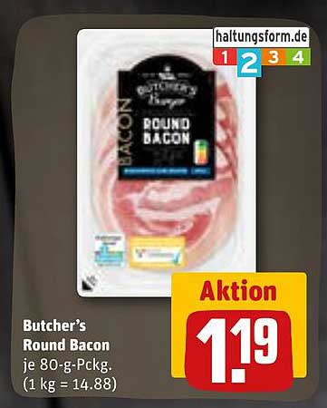 Butcher’s Round Bacon 80-g-Packung