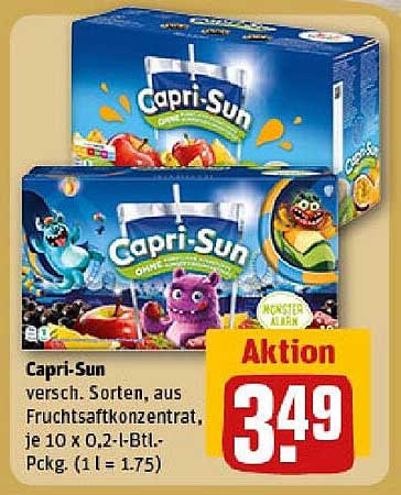 Capri-Sun versch. Sorten, aus Fruchtsaftkonzentrat, je 10 x 0,2-l-Btl.-Pckg.