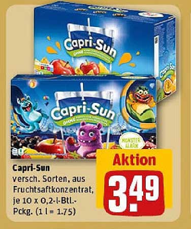 Capri-Sun - verschiede Sorten, aus Fruchtsaftkonzentrat