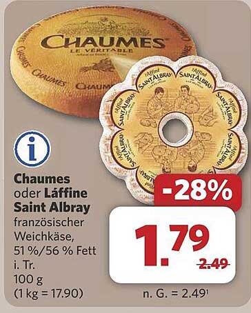 Chaumes oder Laffine Saint Albray - Französischer Weichkäse