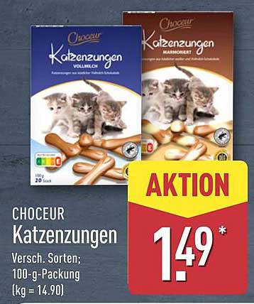 CHOCEUR Katzenzungen 100-g-Packung
