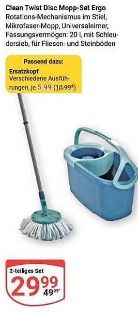 Clean Twist Disc Mopp-Set Ergo