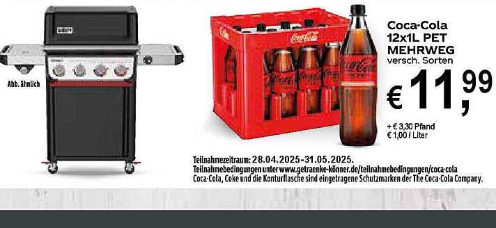 Coca-Cola 12x1L PET MEHRWEG - verschiedene Sorten