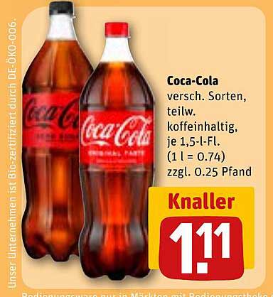 Coca-Cola 1,5-Liter-Flasche - Verschiedene Sorten
