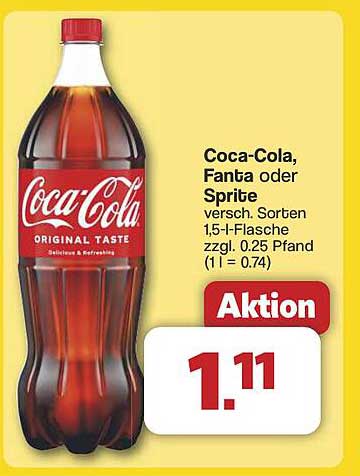 Coca-Cola, Fanta oder Sprite 1,5-l-Flasche