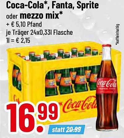 Coca-Cola*, Fanta, Sprite oder mezzo mix* im Angebot