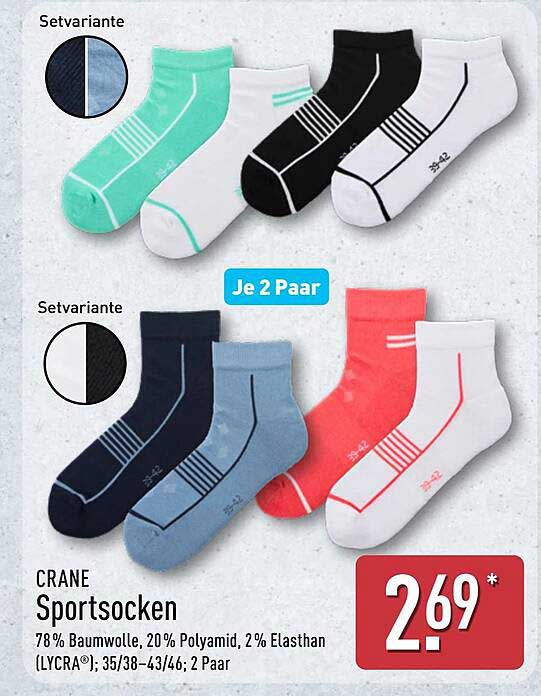 CRANE Sportsocken - 2 Paar für nur 2,69€