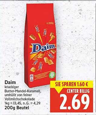 Daim - knusprige Butter-Mandel-Karamellbonbons in feiner Vollmilchschokolade
