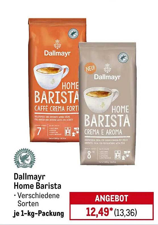 Dallmayr Home Barista - Verschiedene Sorten je 1-kg-Packung