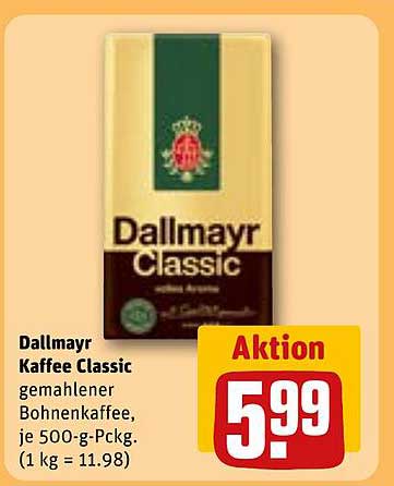 Dallmayr Kaffee Classic gemahlener Bohnenkaffee, je 500-g-Pckg.