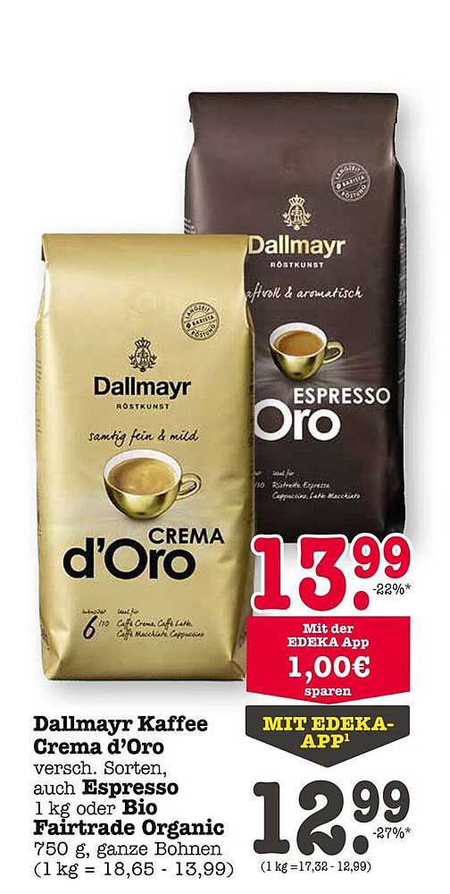 Dallmayr Kaffee Crema d'Oro 750 g - jetzt nur 12,99 €