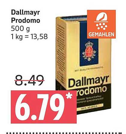 Dallmayr Prodomo 500 g - frisch gemahlener Kaffee