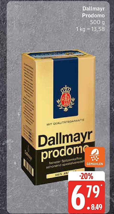 Dallmayr Prodomo 500g - Hochwertiger Kaffee mit 20% Ersparnis
