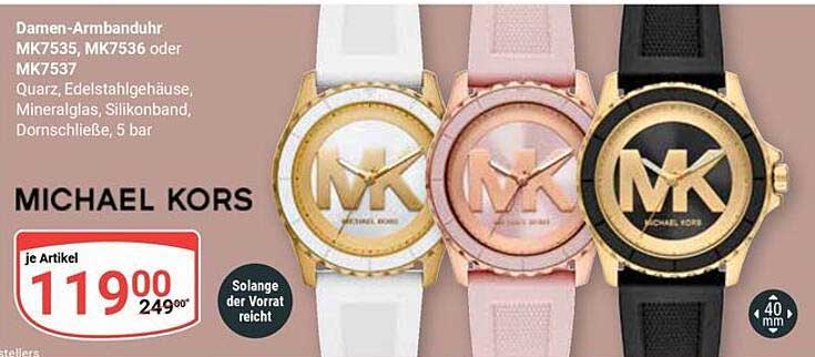 Damen-Armbanduhr MK7535, MK7536 oder MK7537 von Michael Kors