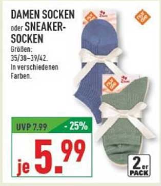 Damen Socken oder Sneaker-Socken 2er Pack
