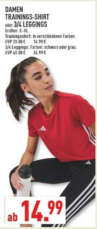 Damen Trainings-Shirt oder 3/4 Leggings in verschiedenen Farben
