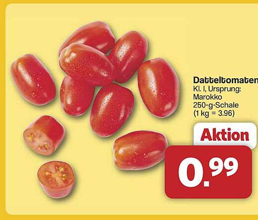 Datteltomaten 250-g-Schale - Frischer Genuss für jeden Tag
