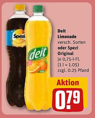 Deit Limonade oder Spezi Original 0,75 L - Aktion!