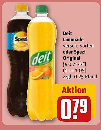 Deit Limonade verschieden. Sorten oder Spezi Original je 0,75-l-Fl.