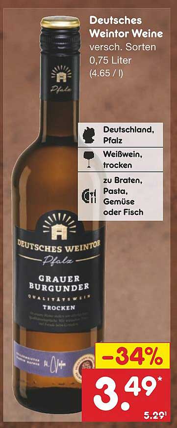 Deutsches Weintor Weine - Grauer Burgunder 0,75 Liter