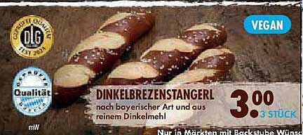 Dinkelbrezenstangerl nach bayerischer Art aus reinem Dinkelmehl