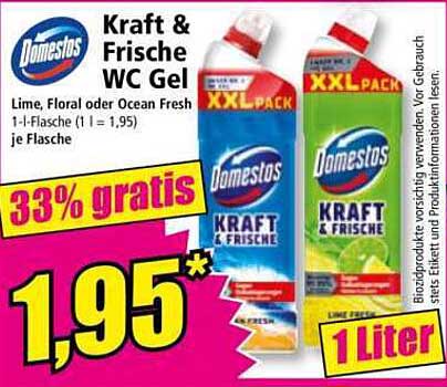 Domestos Kraft & Frische WC Gel - Lime, Floral oder Ocean Fresh