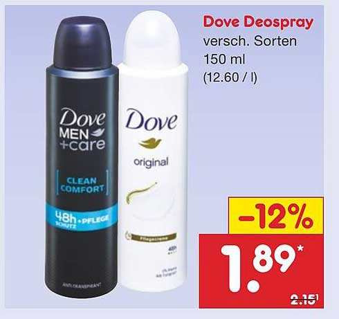 Dove Deospray verschiedene Sorten 150 ml
