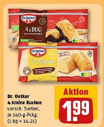 Dr. Oetker 4 kleine Kuchen - verschiedene Sorten