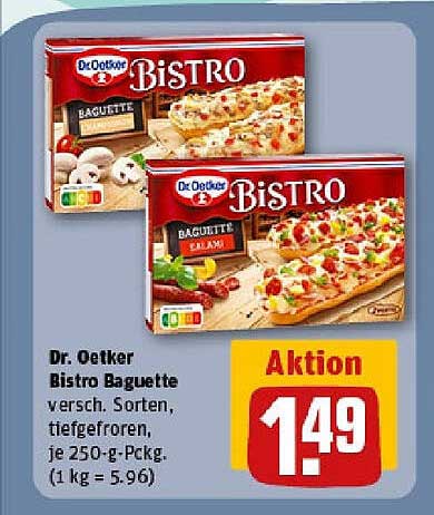 Dr. Oetker Bistro Baguette, verschied. Sorten, tiefgefroren