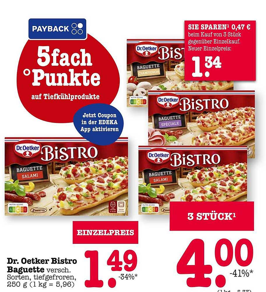 Dr. Oetker Bistro Baguette verschiedene Sorten, tiefgefroren, 250 g