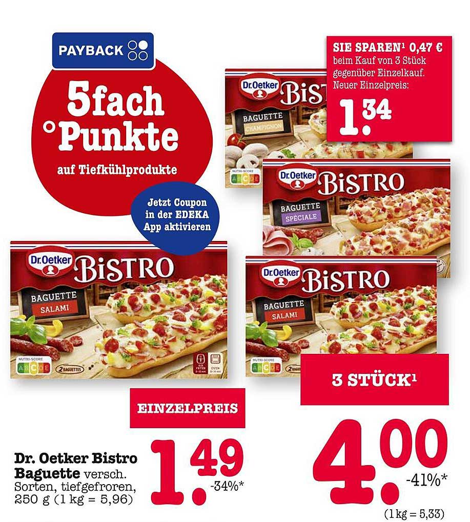 Dr. Oetker Bistro Baguette verschiedene Sorten, tiefgefroren