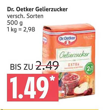 Dr. Oetker Gelierzucker 500 g - Nur 1,49 €