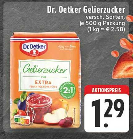 Dr. Oetker Gelierzucker, verschiedene Sorten, je 500 g Packung