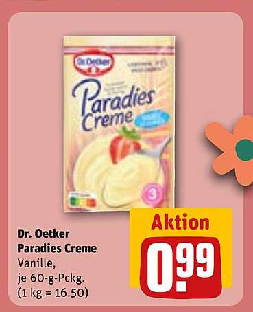 Dr. Oetker Paradies Creme Vanille, je 60-g-Pckg.