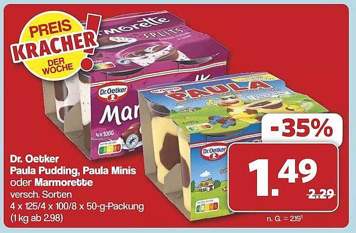 Dr. Oetker Paula Pudding, Paula Minis oder Marmorette – verschiedene Sorten