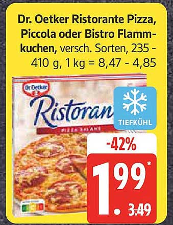 Dr. Oetker Ristorante Pizza, Piccola oder Bistro Flammkuchen, versch. Sorten, 235 - 410 g