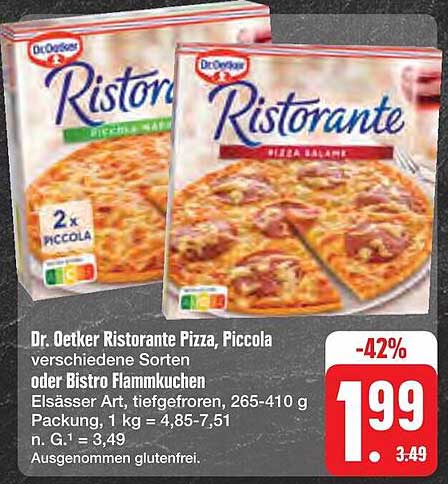 Dr. Oetker Ristorante Pizza, Piccola verschiedene Sorten oder Bistro Flammkuchen