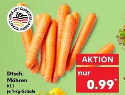 Dt. Möhren Kl. I je 1-kg-Schale